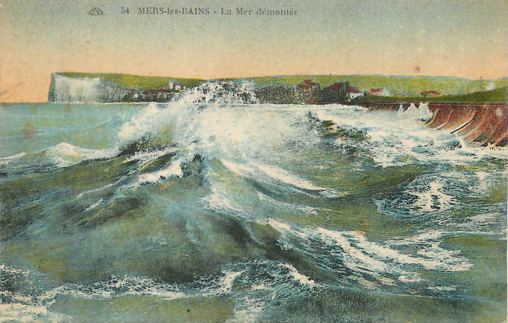 CPA Mers-les-Bains La Mer demontee