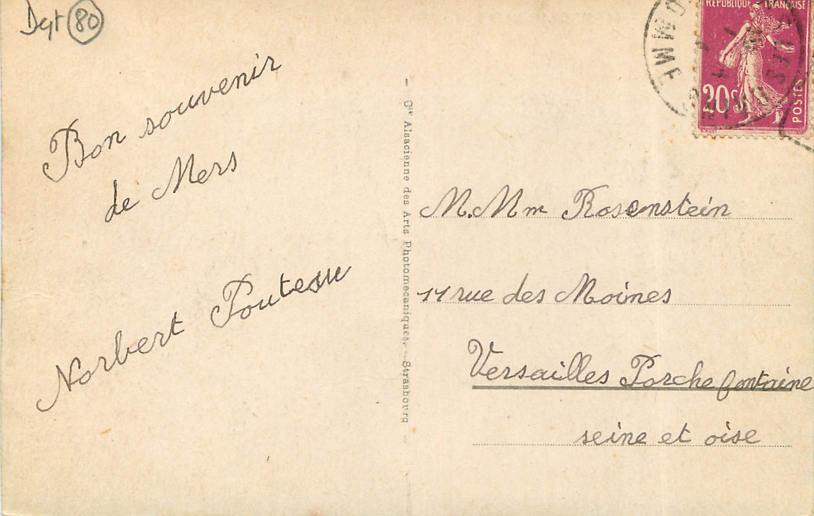CPA Mers-les-Bains La Mer demontee — Verso
