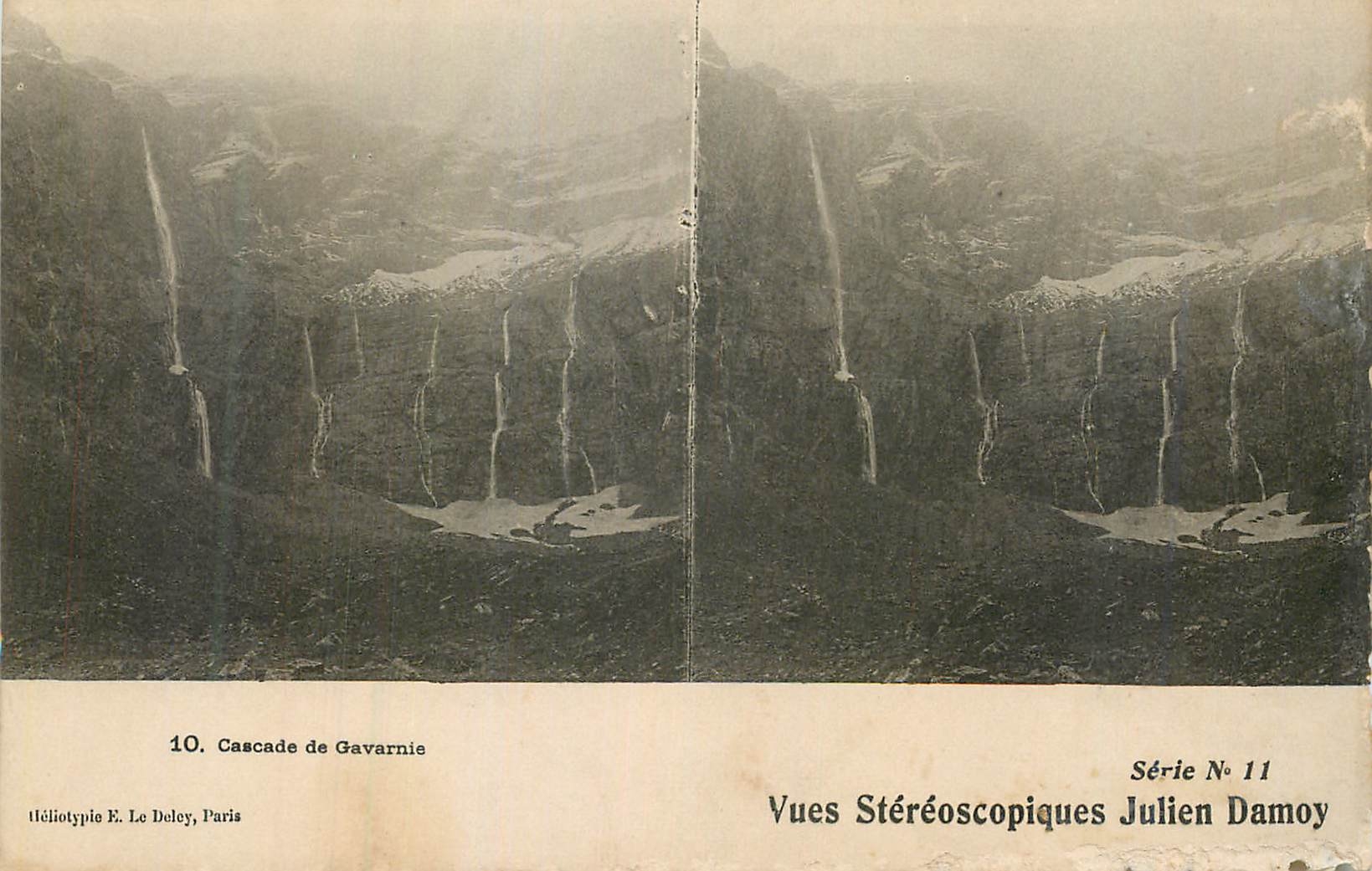 CPA Cascade de Gavarnie Vues Stereoscopiques Julien Damoy