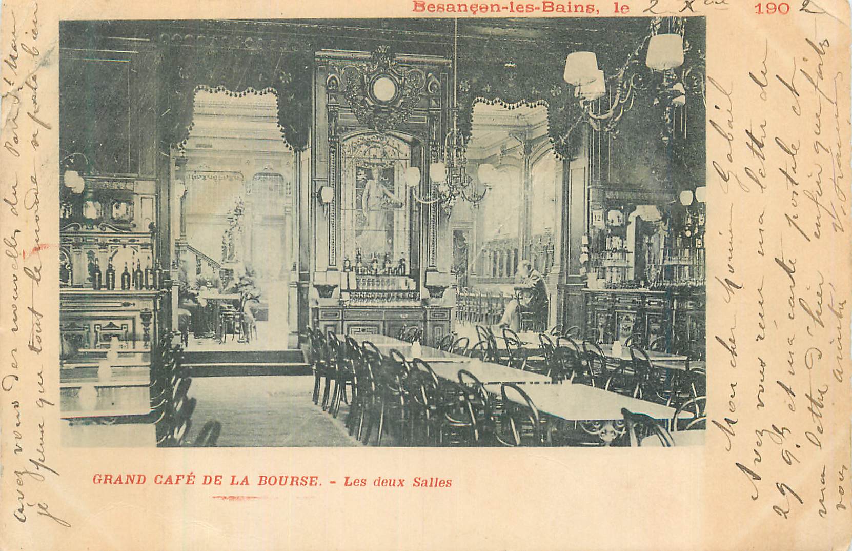 Besançon-les-Bains, le 27 décembre 1902 — Grand Café de la Bourse — Les deux Salles