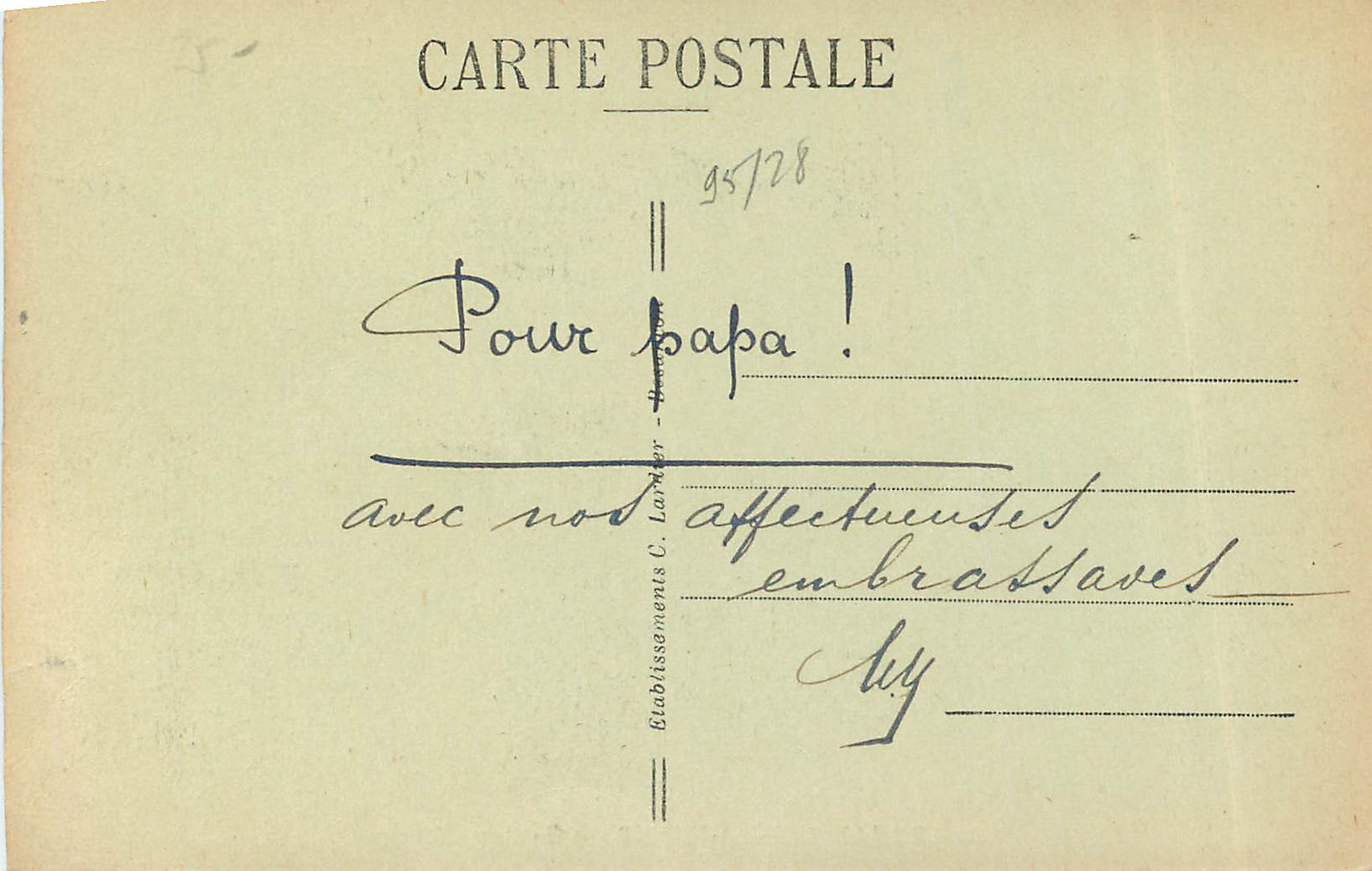 Besançon-les-Bains — Caserne Rutty — 76 — St Pére Artillerie — Rückseite