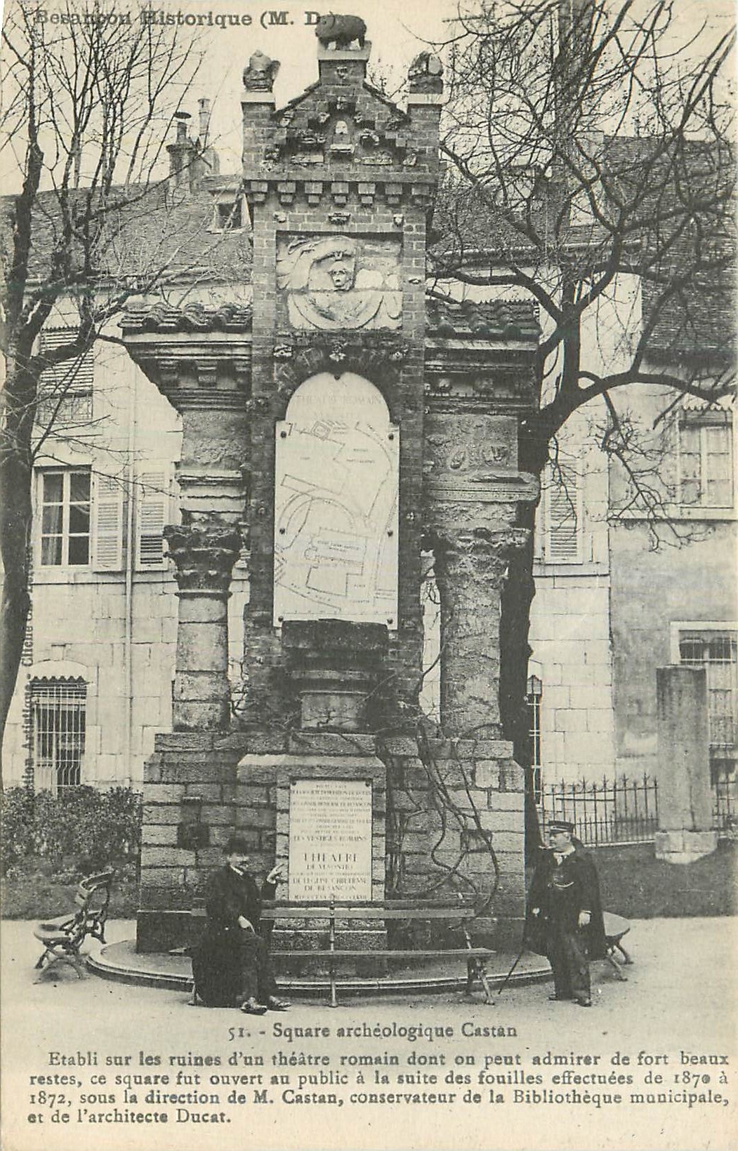Square archéologique Castan — Besançon — Éditeur : M. Ducan, n° 51