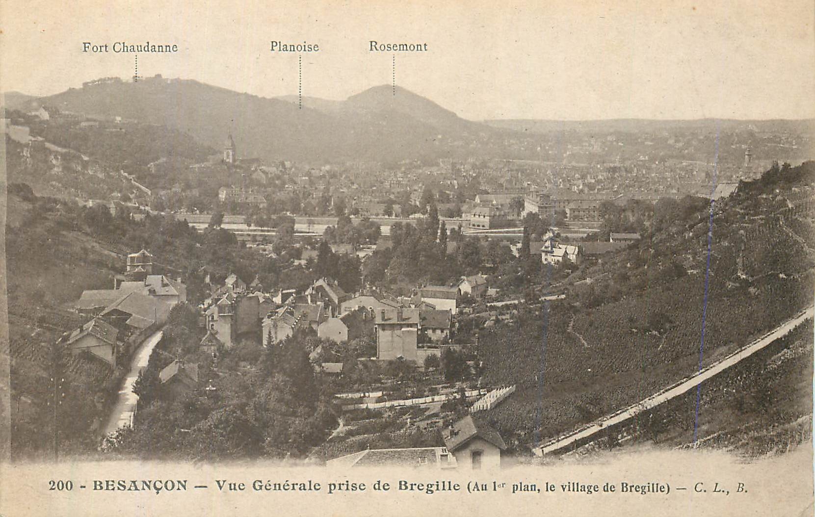 CPA Besancon Vue generale prise de Bregille Fort Chaudanne Planoise Rosemont