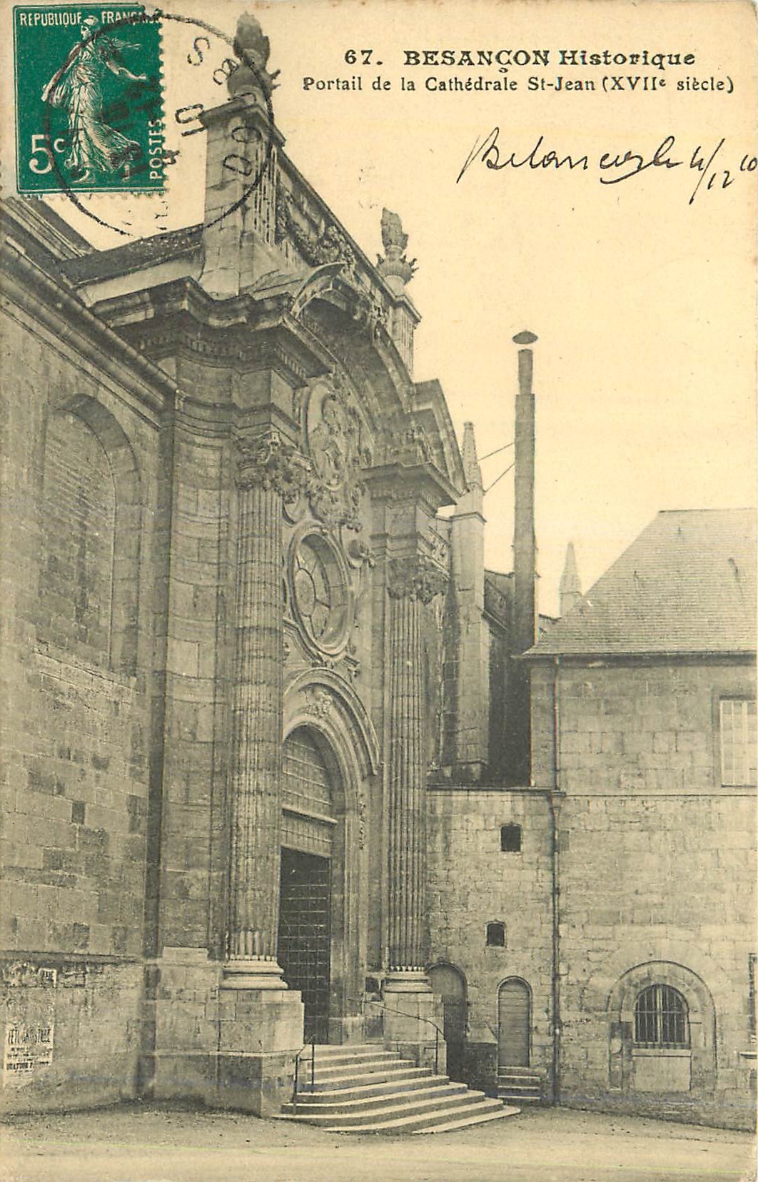 Besançon — Portail de la Cathédrale Saint-Jean (XVIIe siècle) — L.P.M. Paris n°67