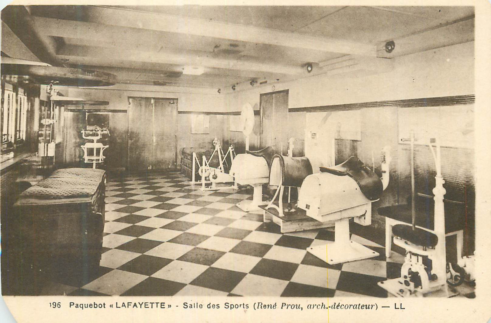 Salle des Sports — Paquebot « LAFAYETTE » — René Prou, arch.-décorateur — LL