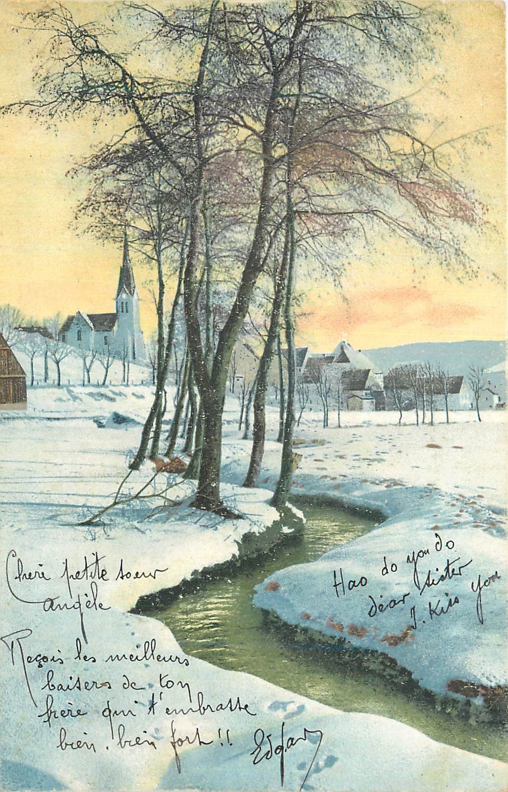 CPA Arbres sous la neige