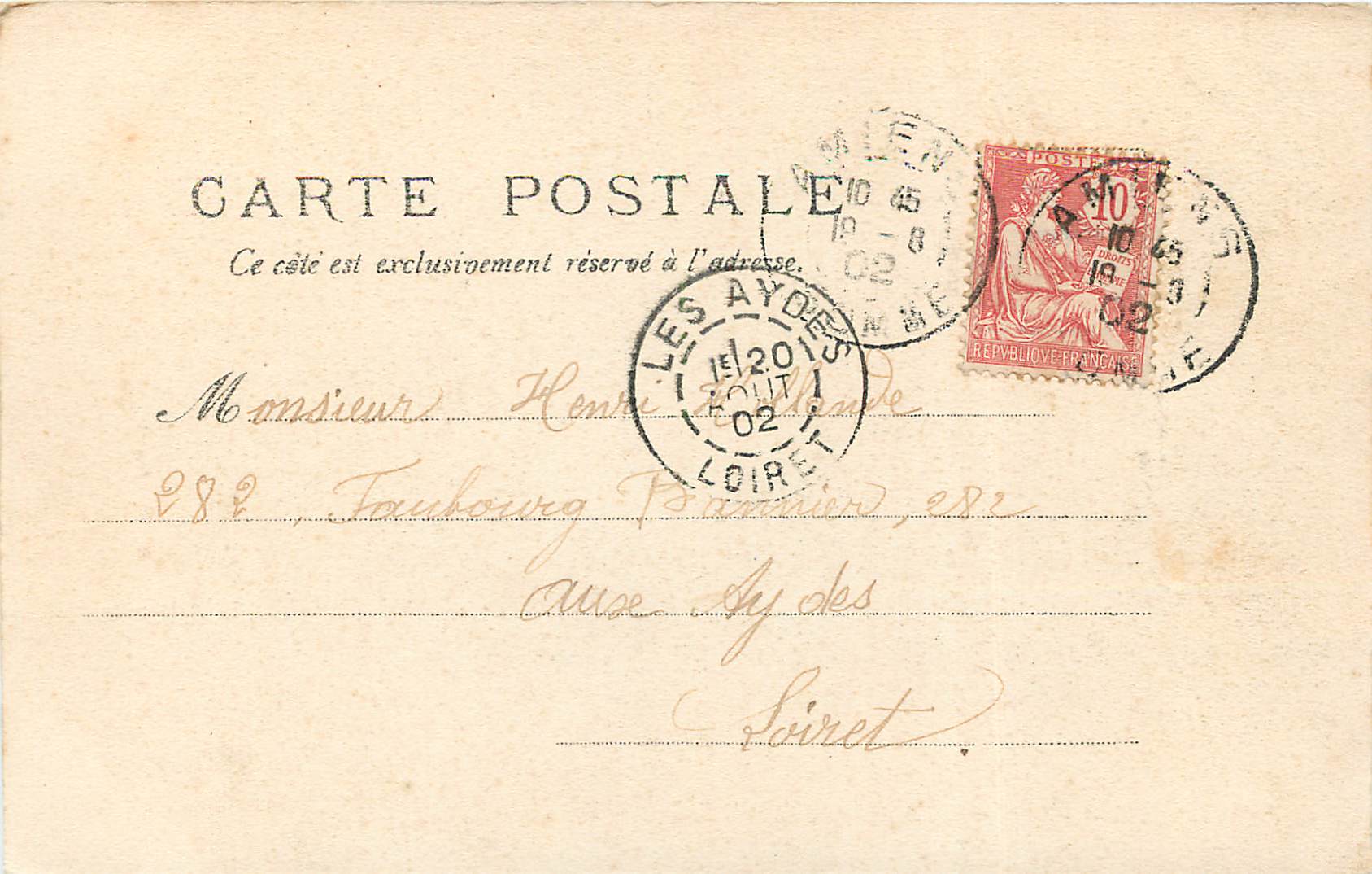 CPA Amiens Parc de la Hotoie — Rückseite