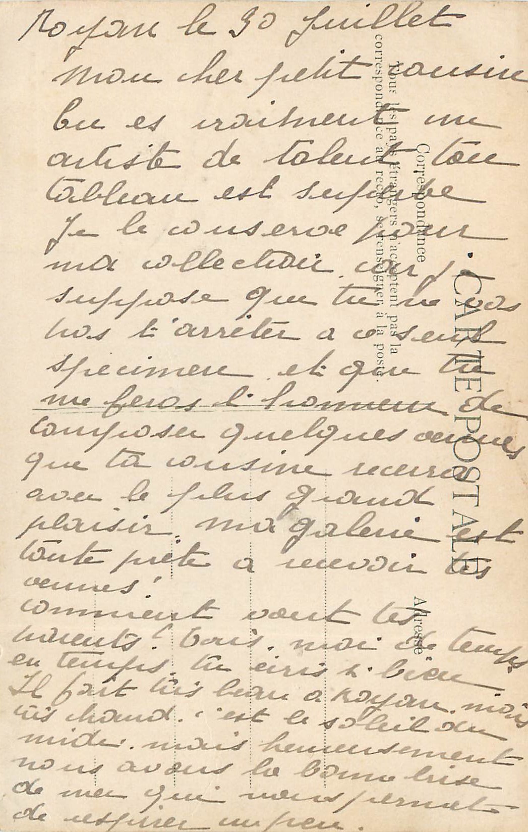 CPA Environs de Royan Sur la Falaise a Vallieres — Rückseite