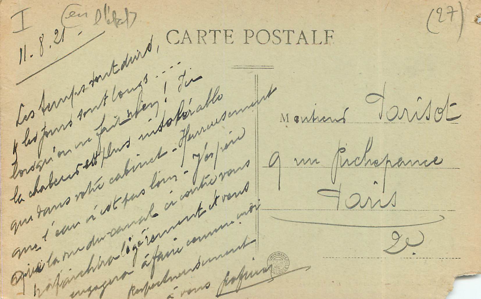 CPA Charleval Grand Canal de Craponne et le Chateau — Rückseite