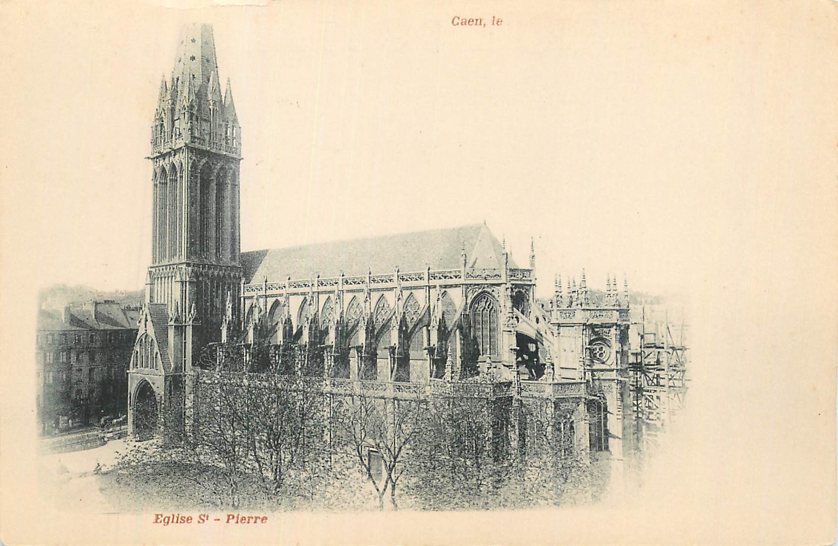 CPA Caen Eglise St Pierre (carte 1900)