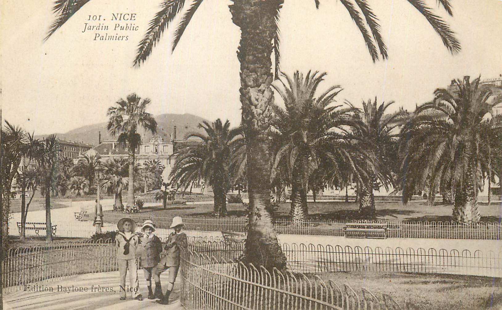 CPA Nice Jardins Public Palmiers Enfants