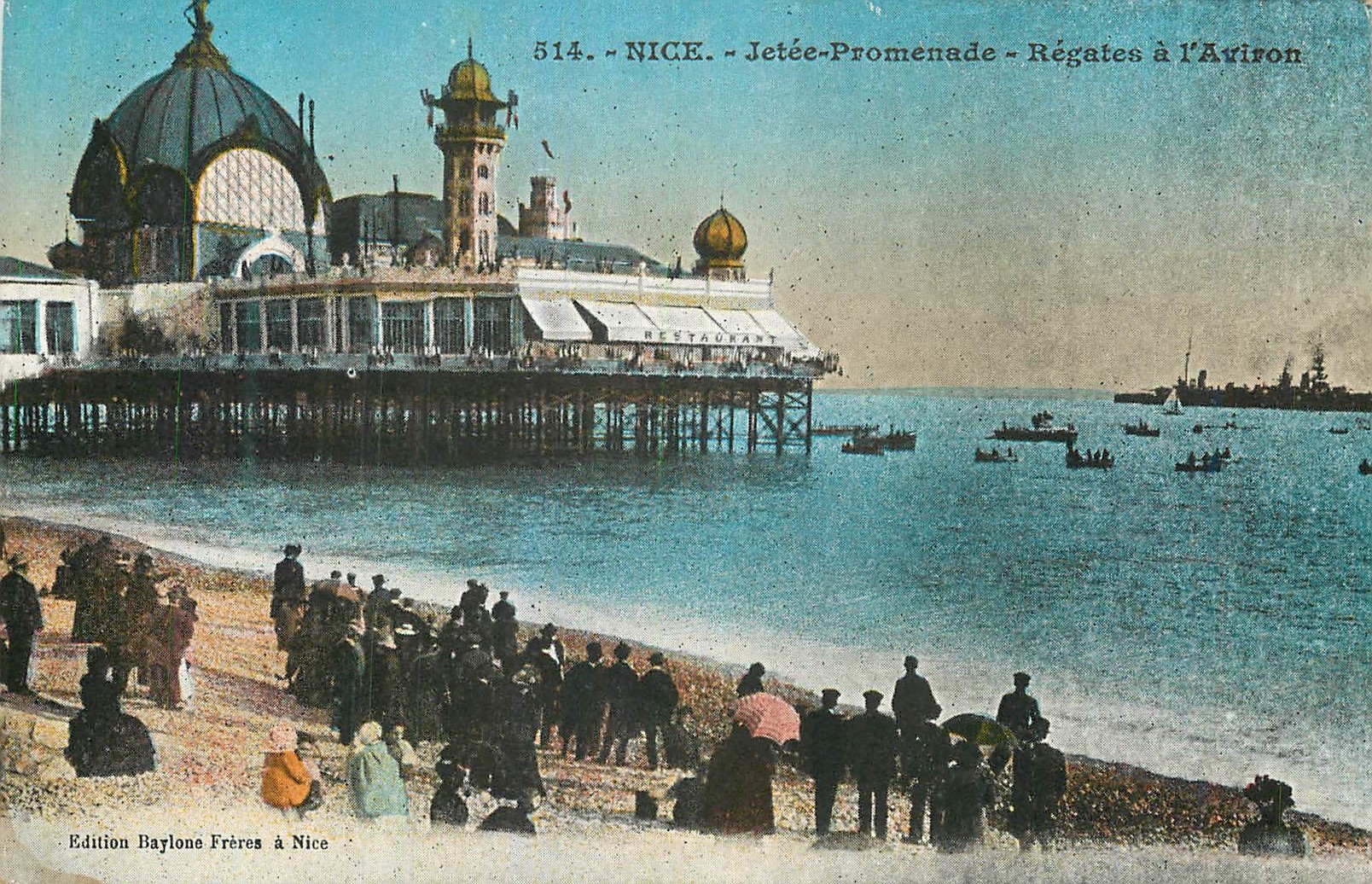 CPA Nice Jetee-Promenade Regates a l'Aviron
