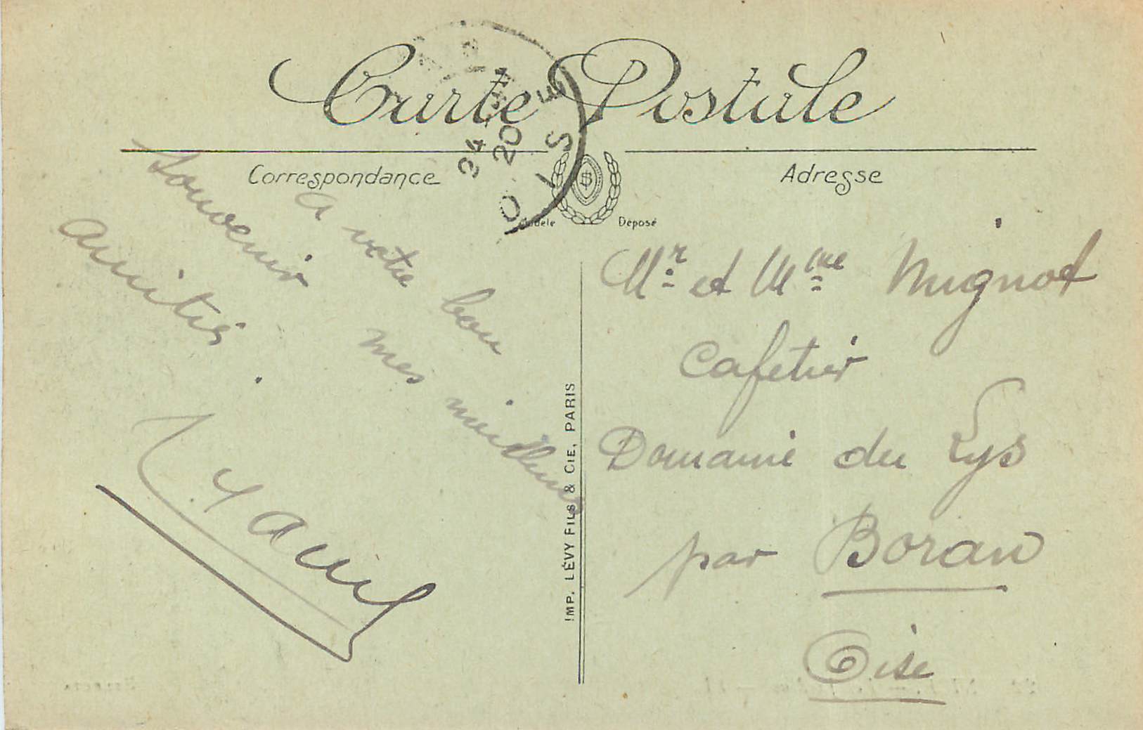 CPA Nice Les Jardins — Verso
