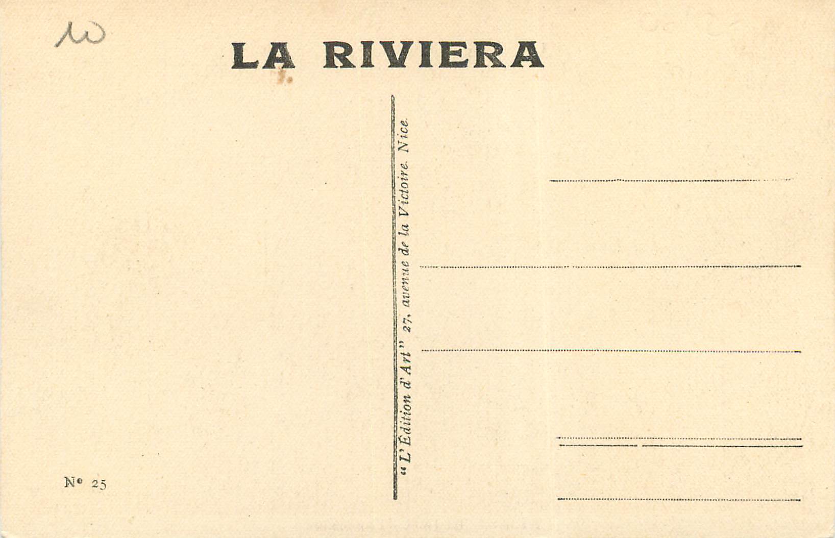 CPA Nice La Jetee Promenade — Verso