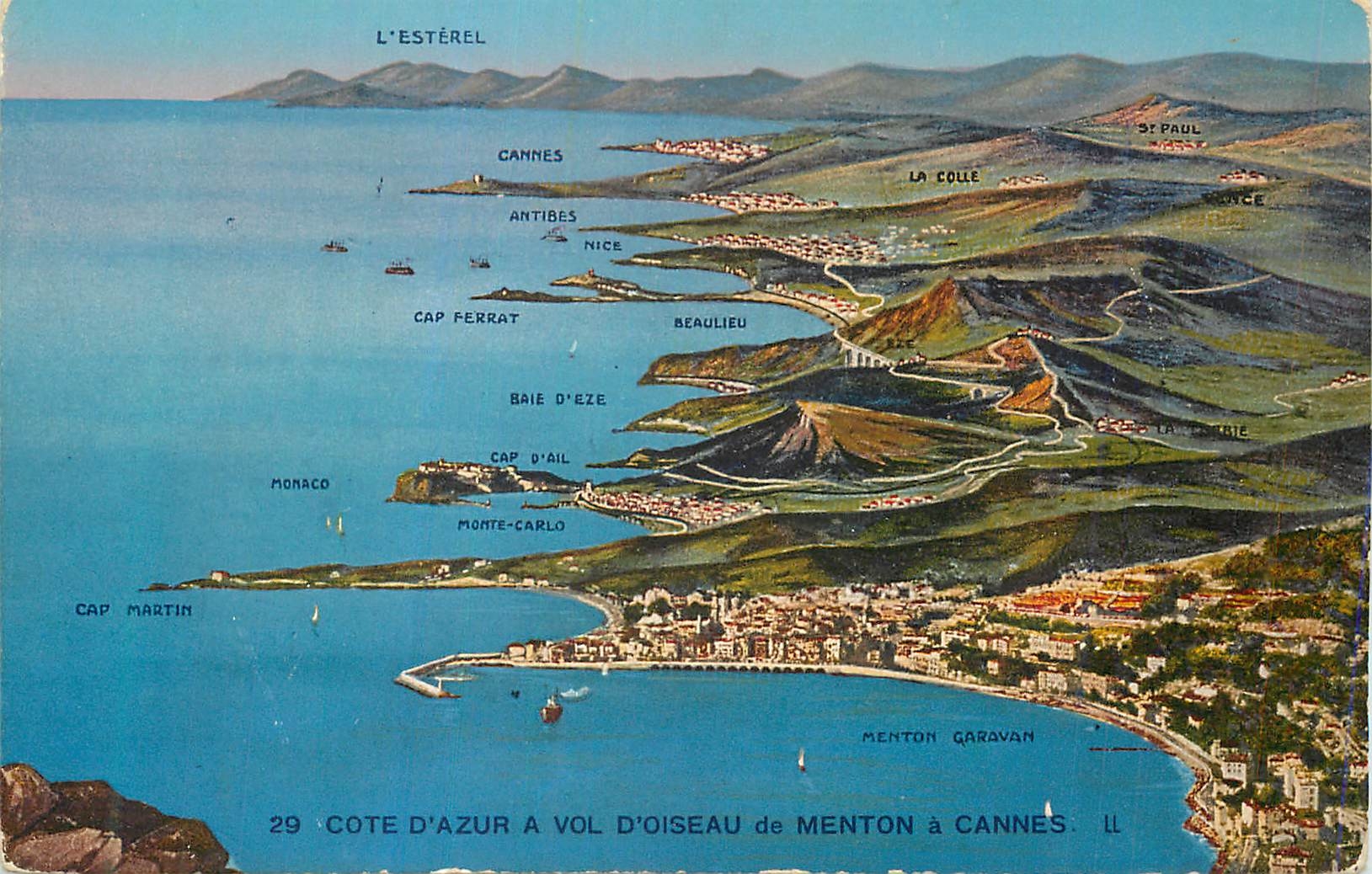 CPA Cote d'Azur a vol d'Oiseau de Menton a Cannes