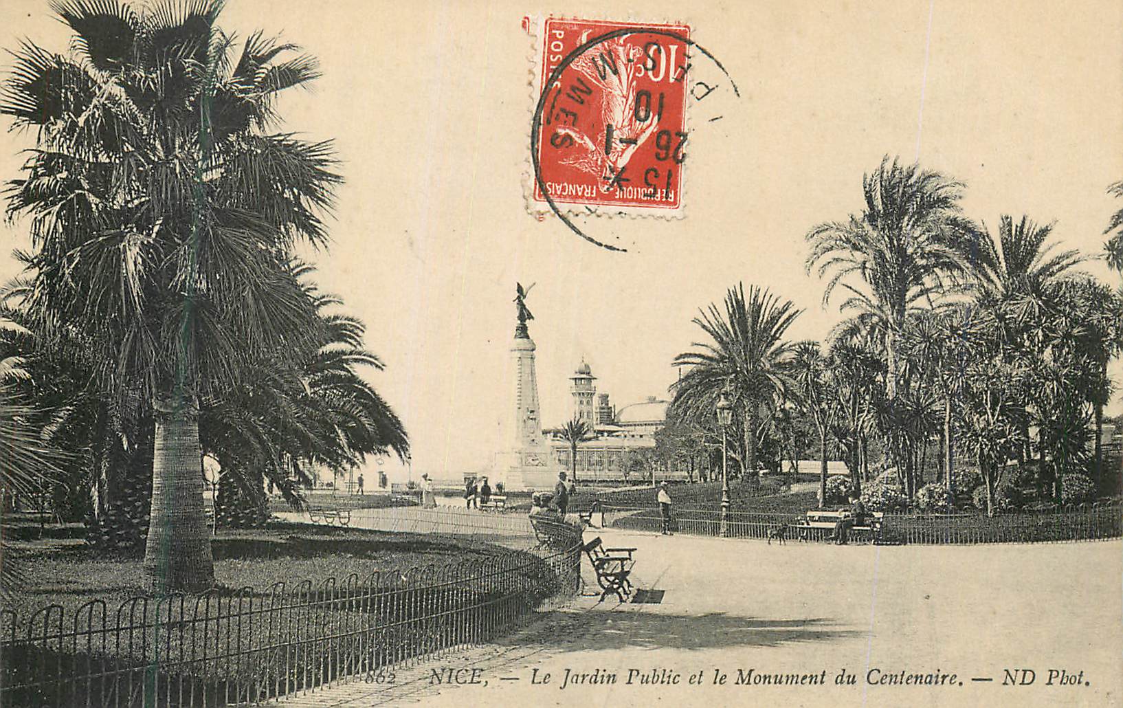 CPA Nice Le Jardin Public et le Monument du Centenaire