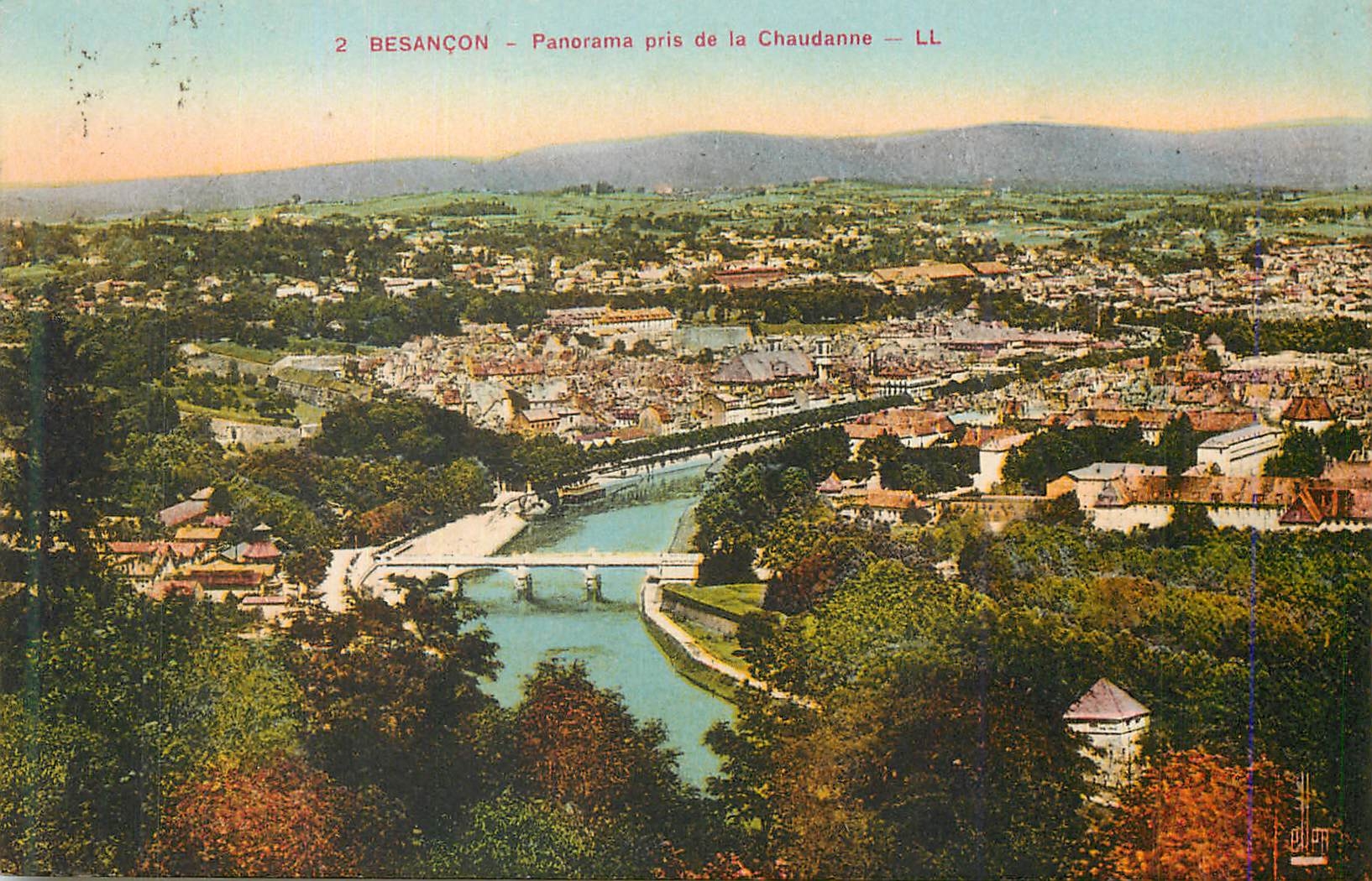 CPA Besancon Panorama pris de la Chaudanne