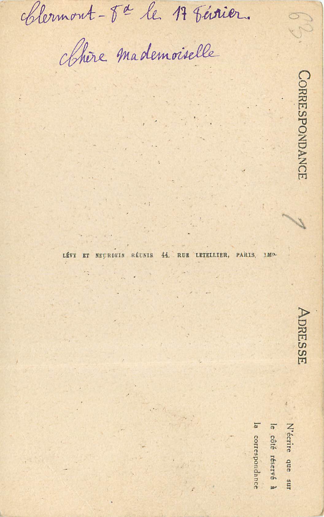 Les Ruines du Temple de Mercure et l'Observatoire du Puy-de-Dôme — LL — Verso