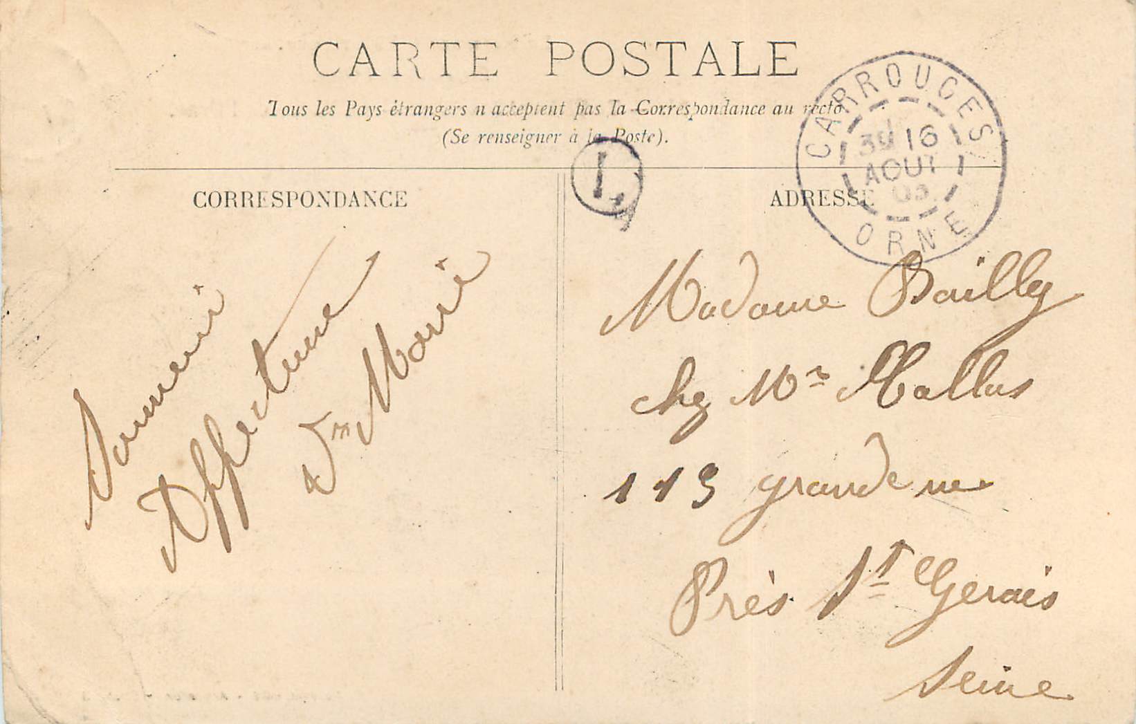CPA La Normandie Thury-Harcourt La Vallee de l'Orne — Rückseite