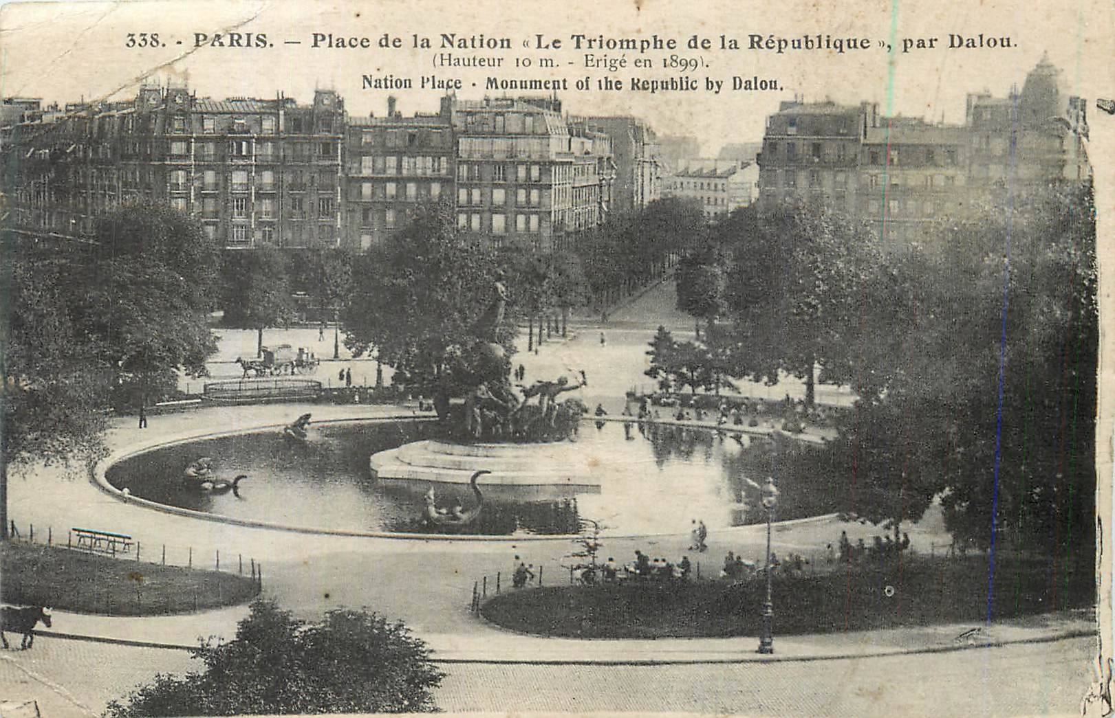 CPA Paris Place de la Nation Le Triomphe de la Republique par Dalou
