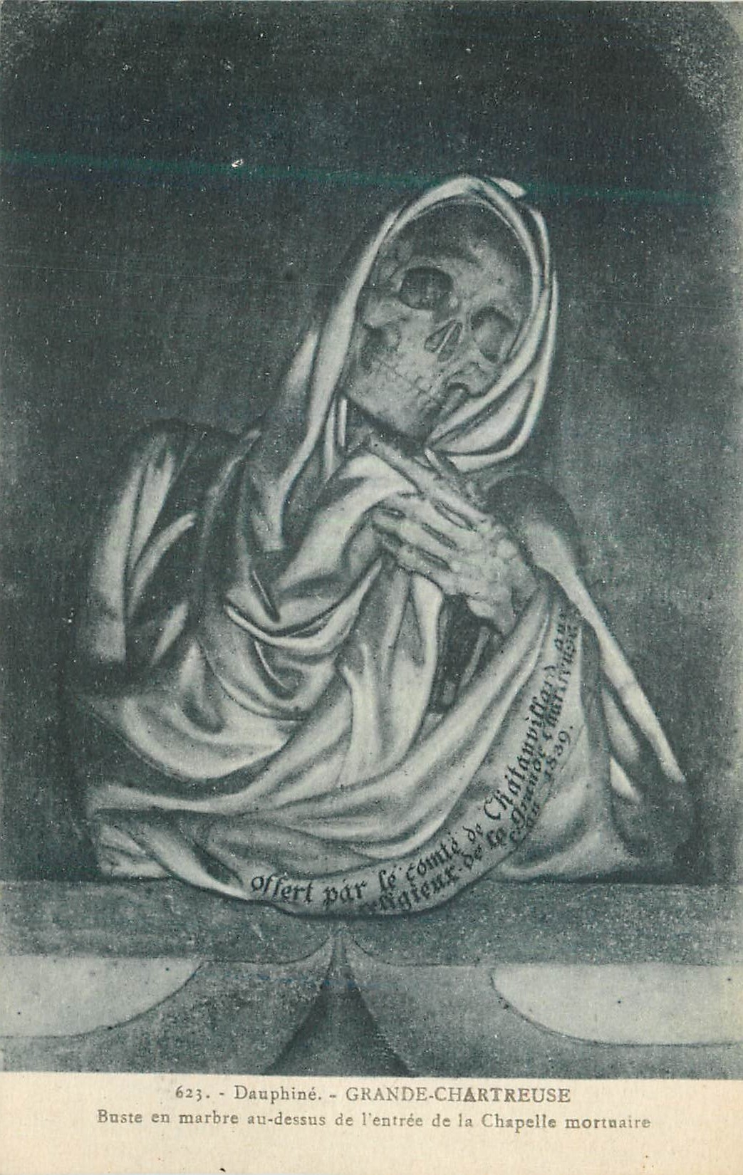 Buste en marbre de la chapelle mortuaire — Grande-Chartreuse — Éd. M. Bourcier, Grenoble
