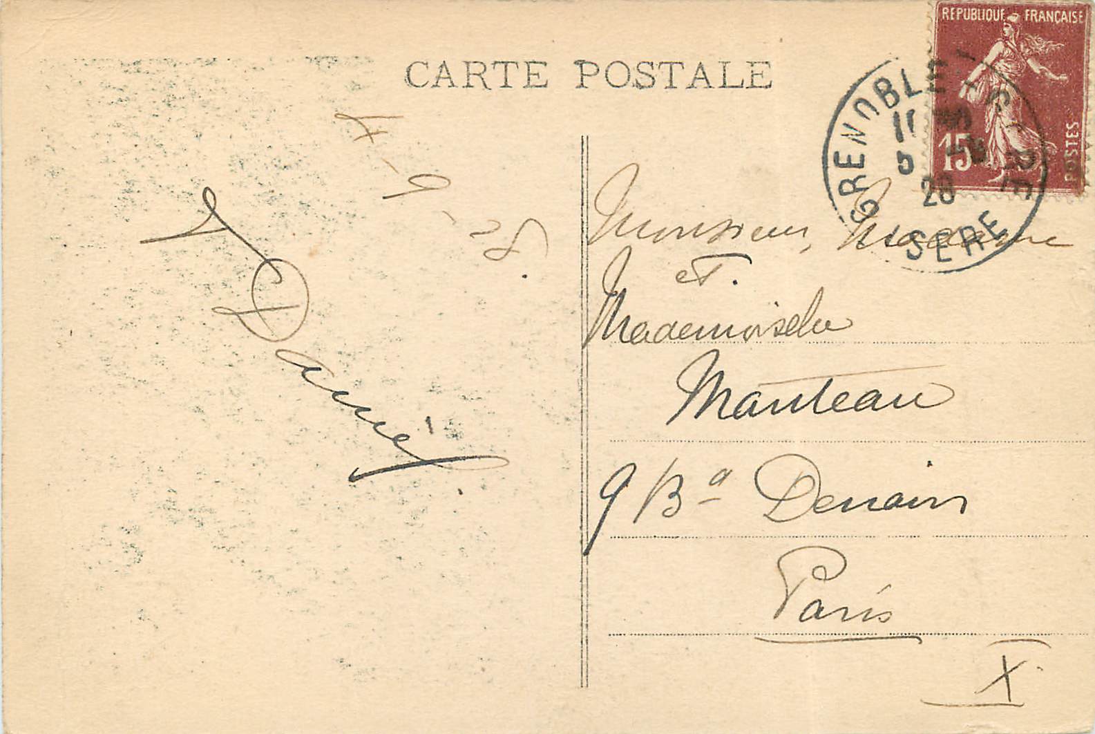 CPA Gorges de la Bourne Pont de la Coule Noire — Rückseite