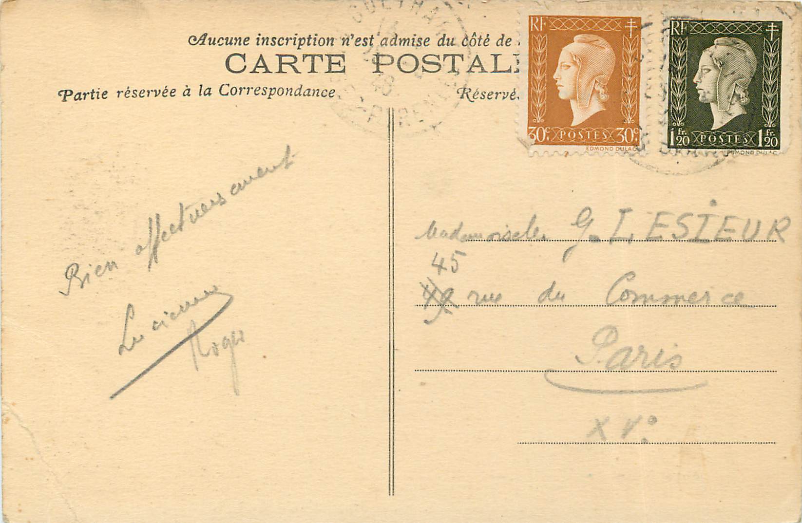 CPA Guethary (B P) La Plaga et Bidart — Rückseite
