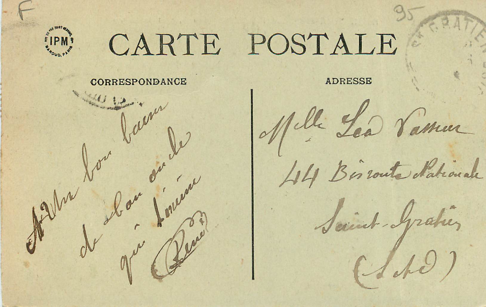 CPA Enghien-les-Bains Le Lac et le Casino — Rückseite