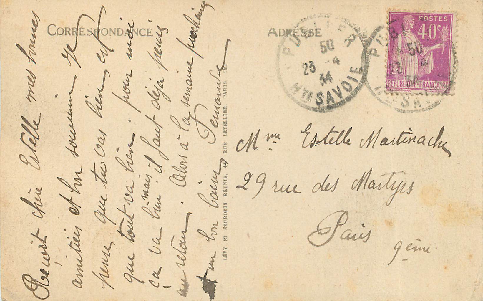 CPA Lac Leman Les Bords du Lac — Rückseite