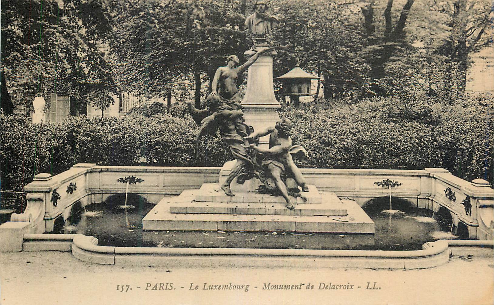 CPA Paris Le Luxembourg Monument de Delacroix