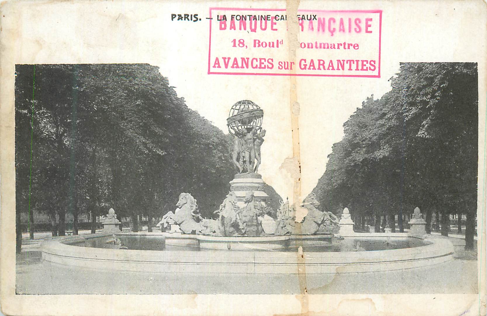 Paris — La Fontaine Caireaux — Banque Française