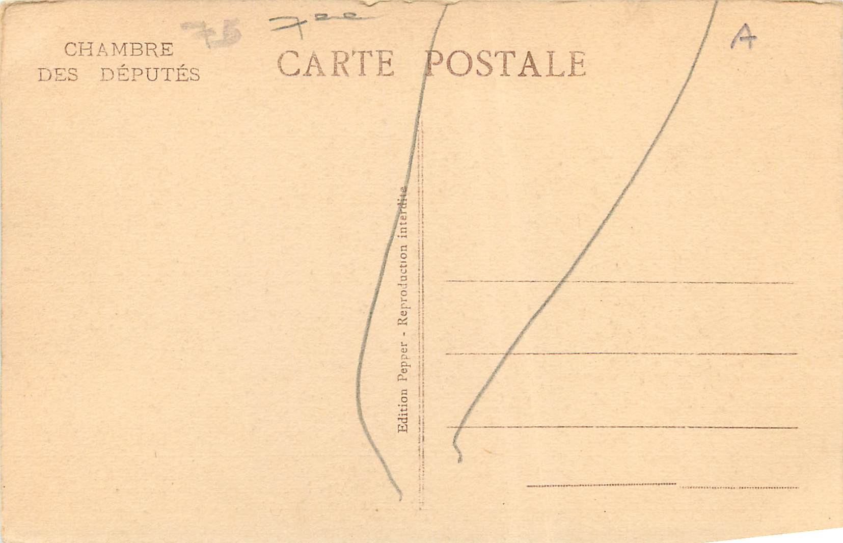 CPA Paris Chambre des Deputes Salle de la Buvette — Rückseite