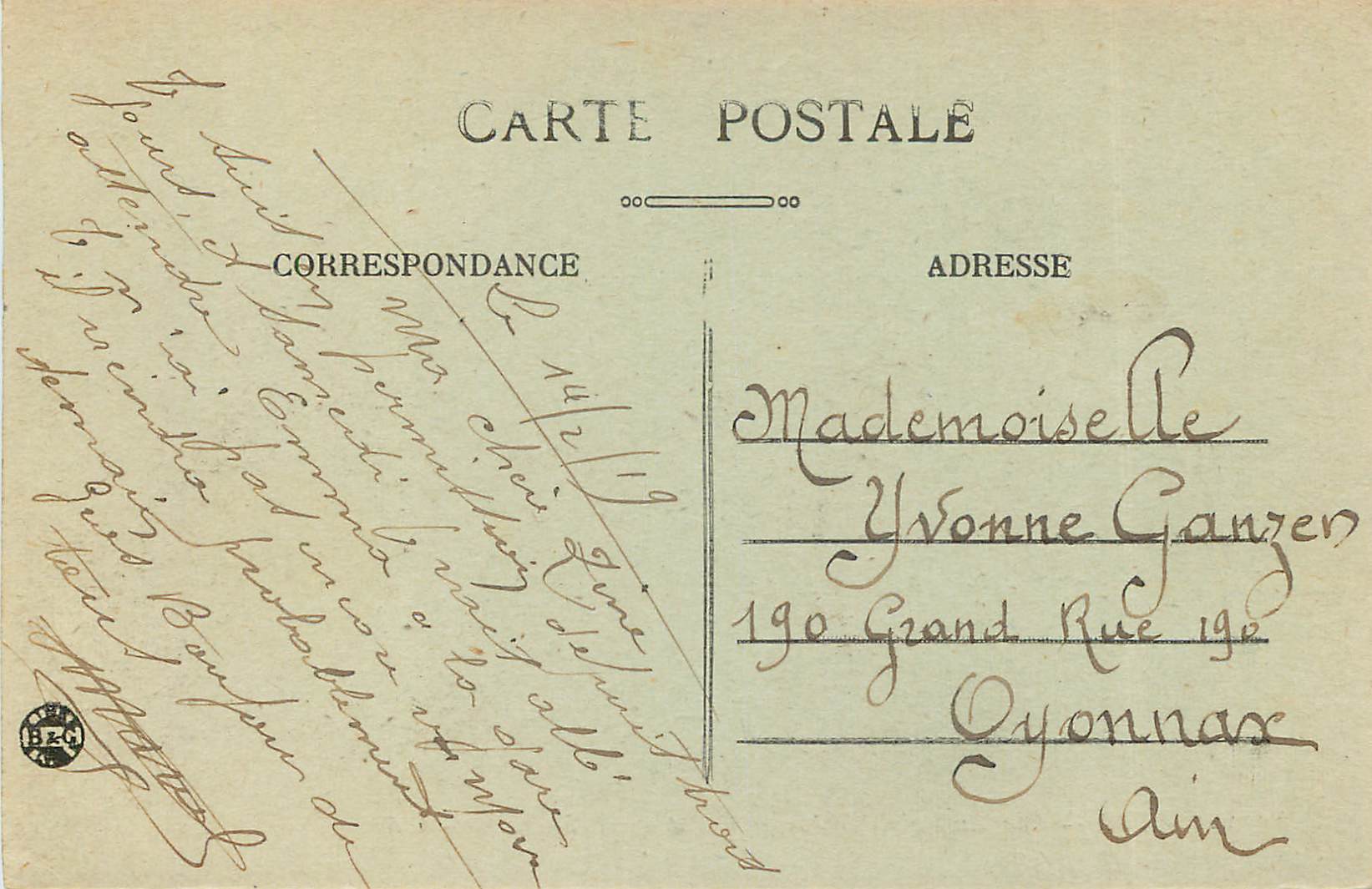 CPA Lyon Pont du Palais de Justice et Coteau de Fourviere — Verso