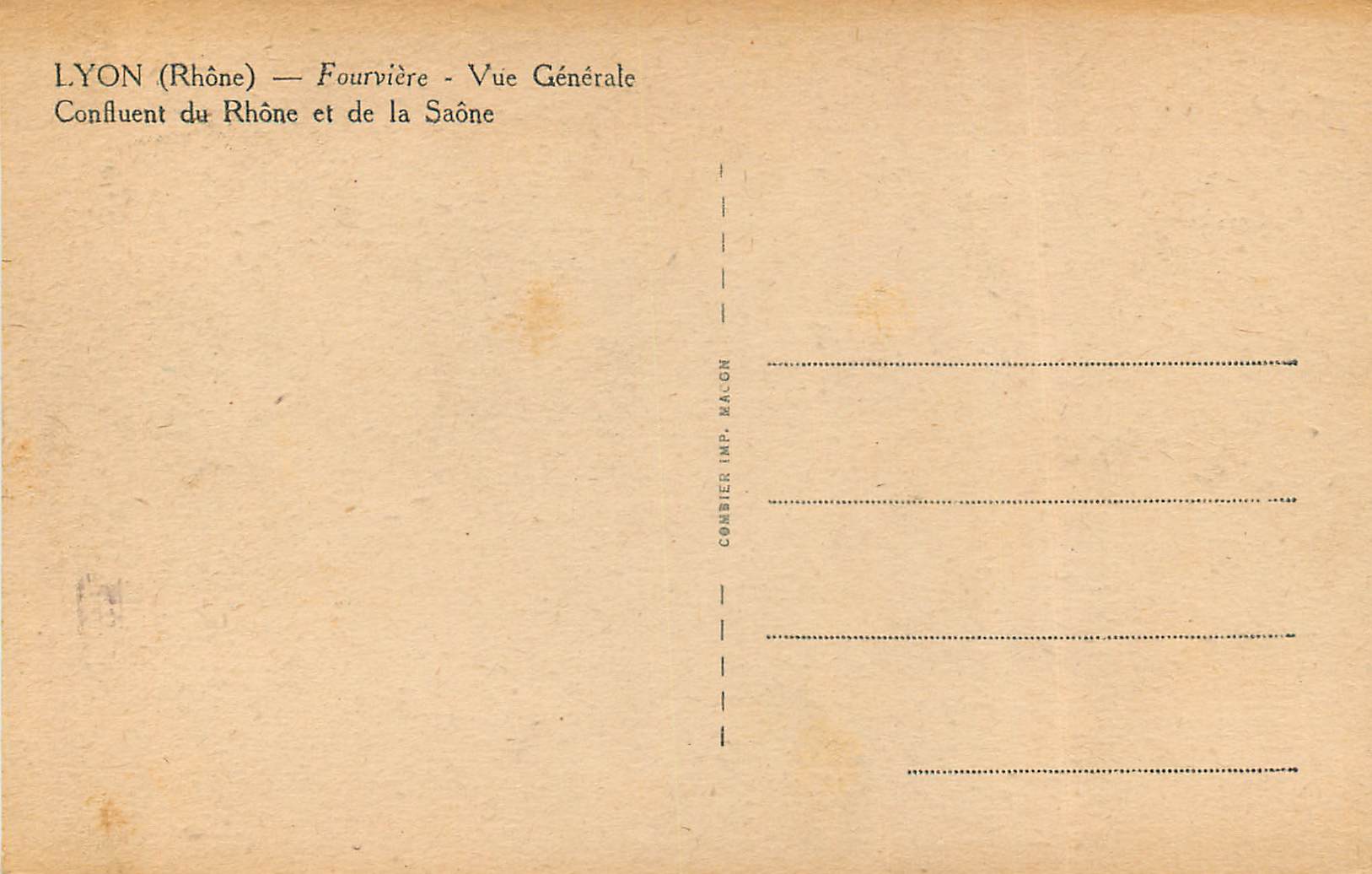 CPA Lyon (Rhone) Fourviere Vue Generale — Verso