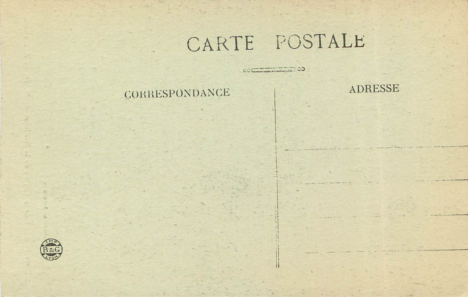 CPA Lyon Autel de la Crypte de la Basilique de N D de Fourviere — Rückseite