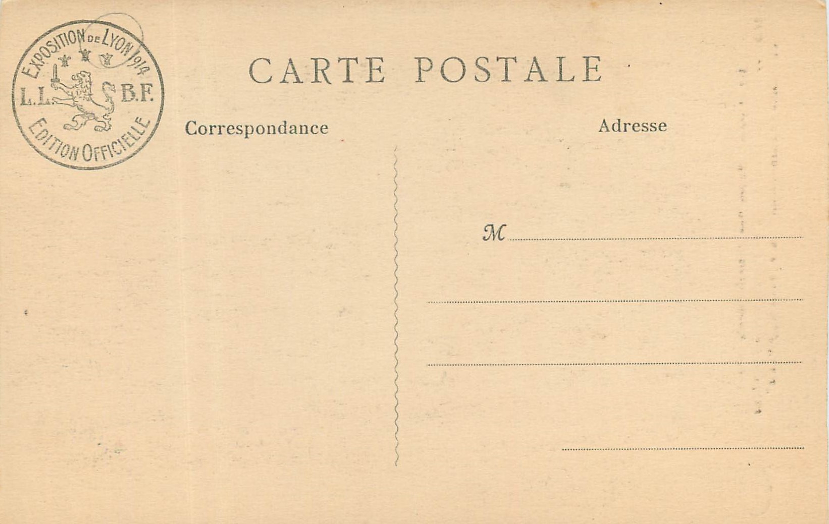 CPA Lyon Exposition Internationale 1914 Mobilier national Petit salon de l'Imperatrice Josephine au palais de Saint Clou — Verso