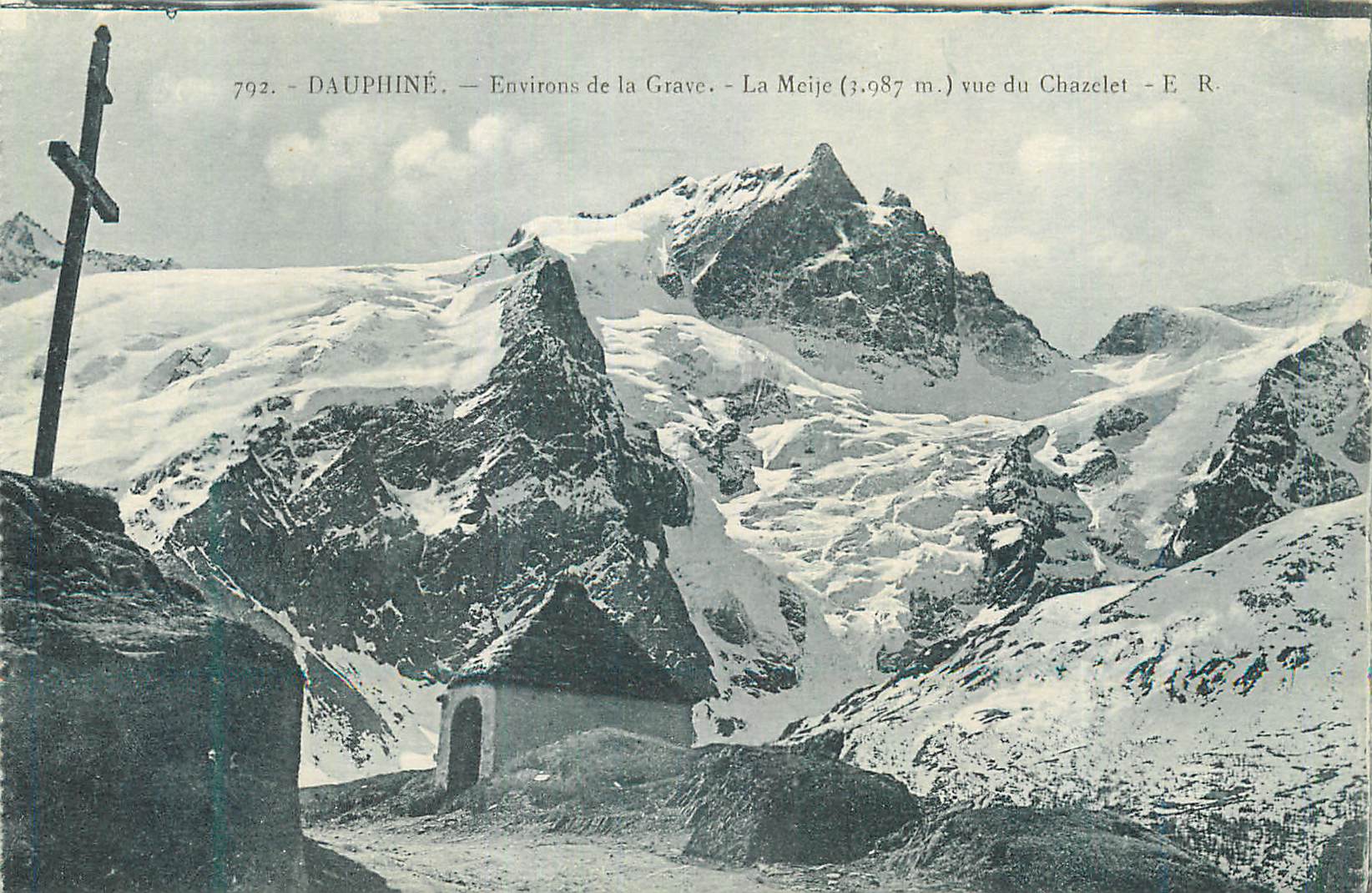 CPA Dauphine Environ de la Grave La Meije vue du Chazelet