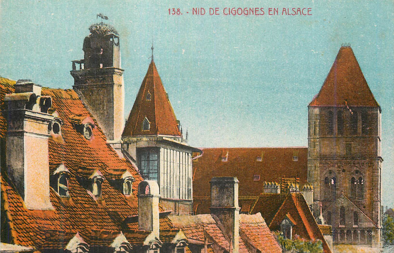CPA Nid de Cigognes en Alsace