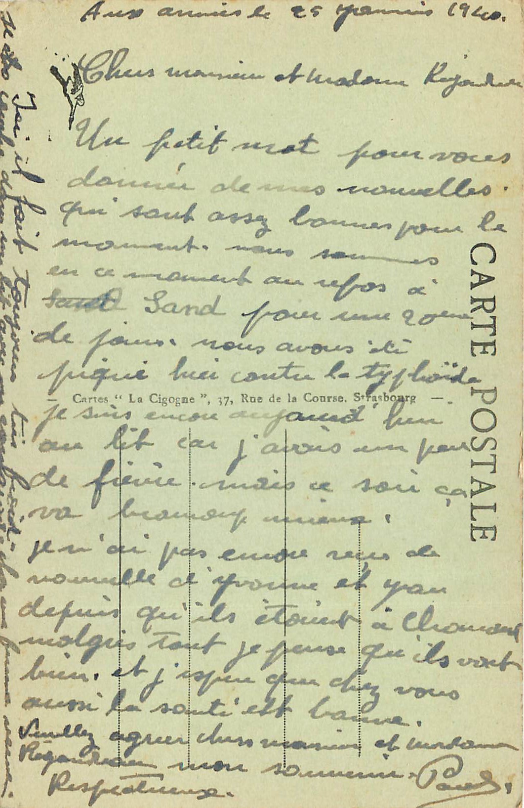 CPA Nid de Cigognes en Alsace — Rückseite