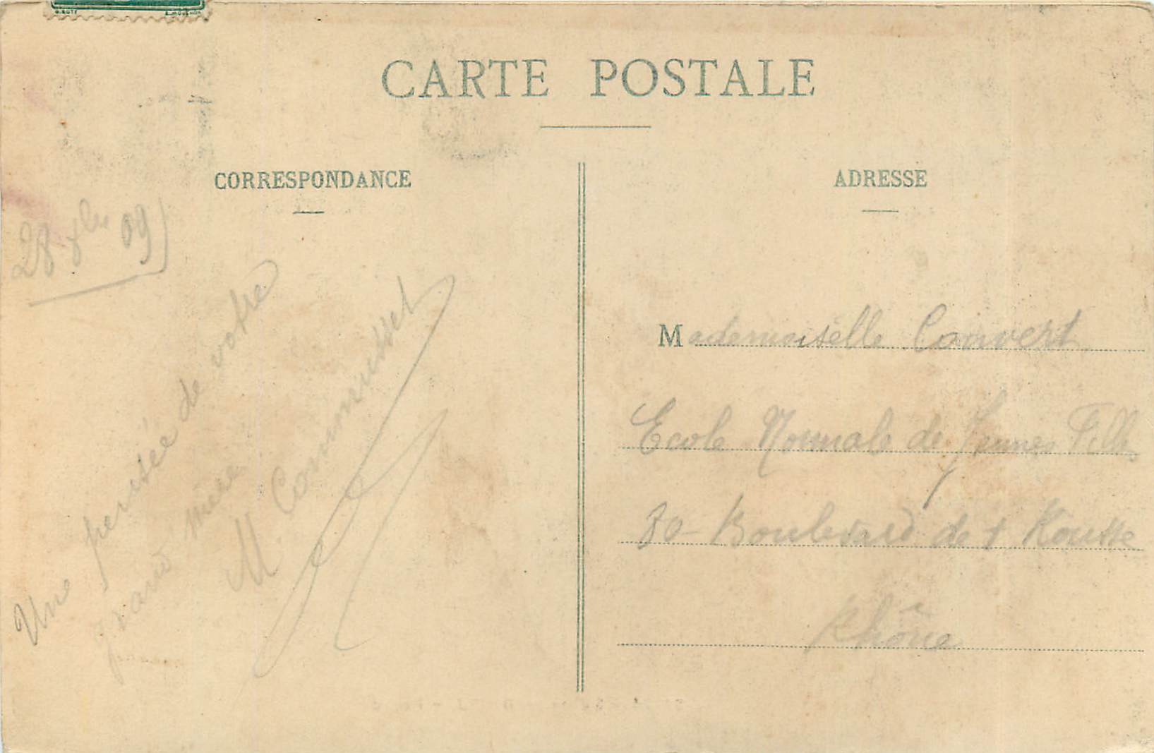 CPA Eglise de Brou Facade — Verso