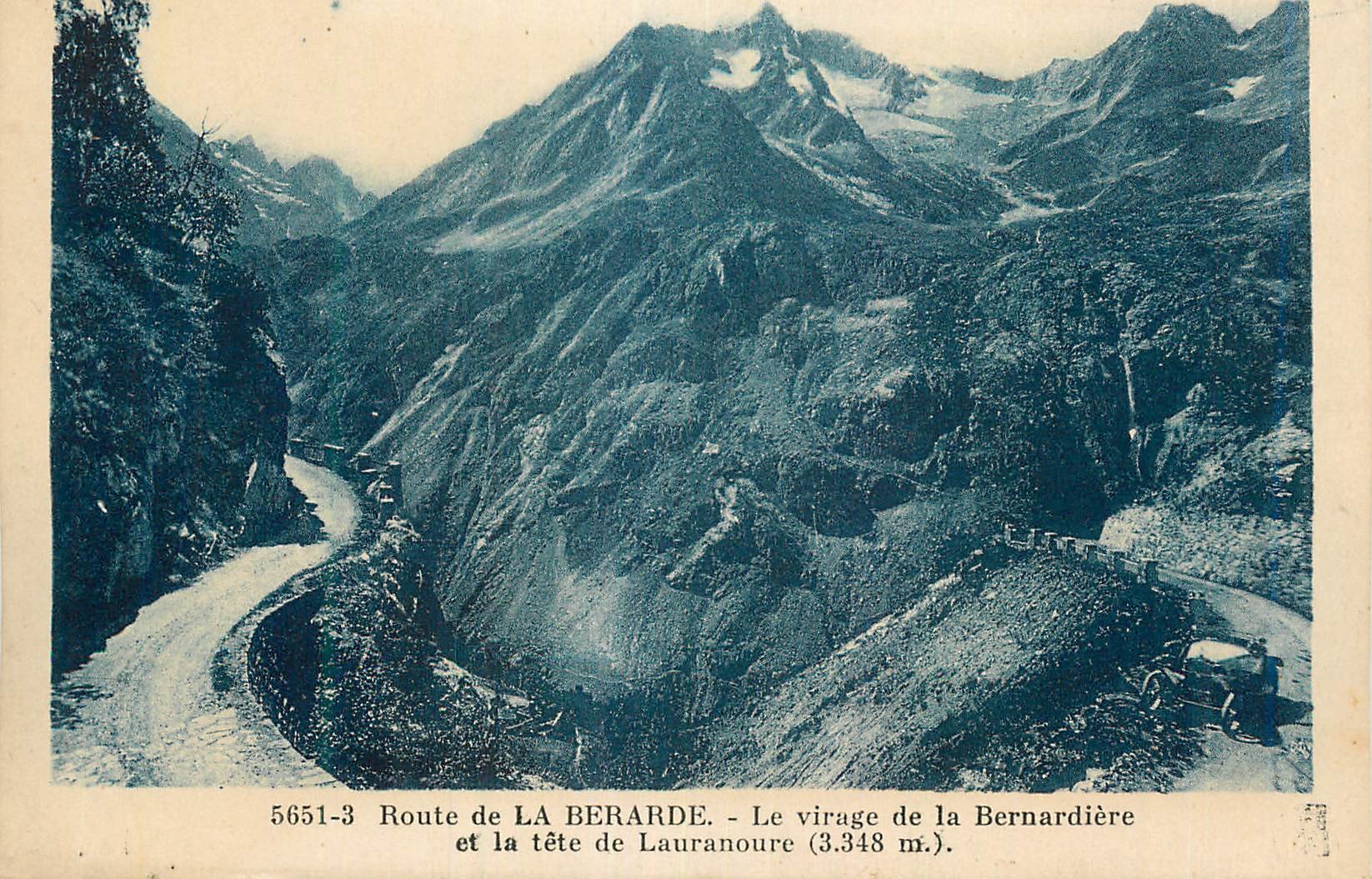 CPA Route de la Berarde Le virage de la Bernadiere et la tete de Lauranoure