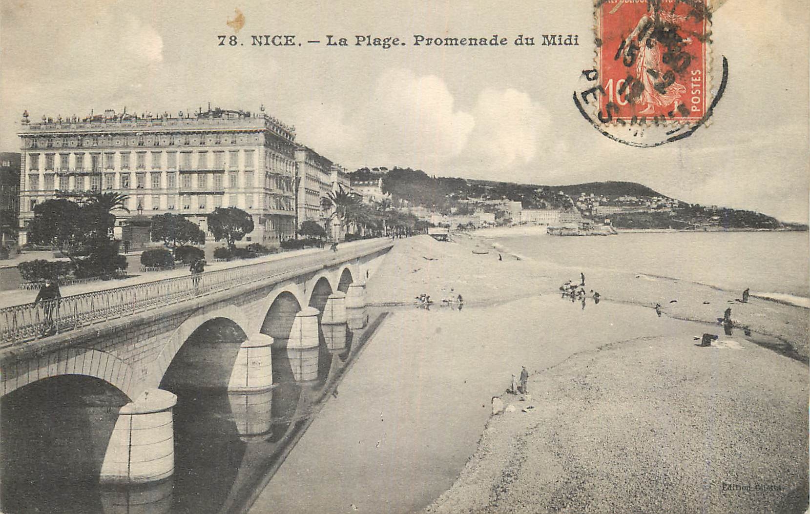 CPA Nice La Plage Promenade du Midi