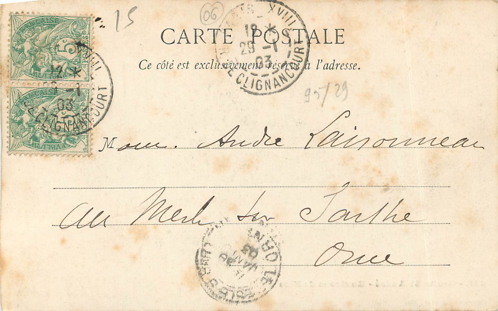 CPA Grotte St Andre Environs de Nice — Rückseite