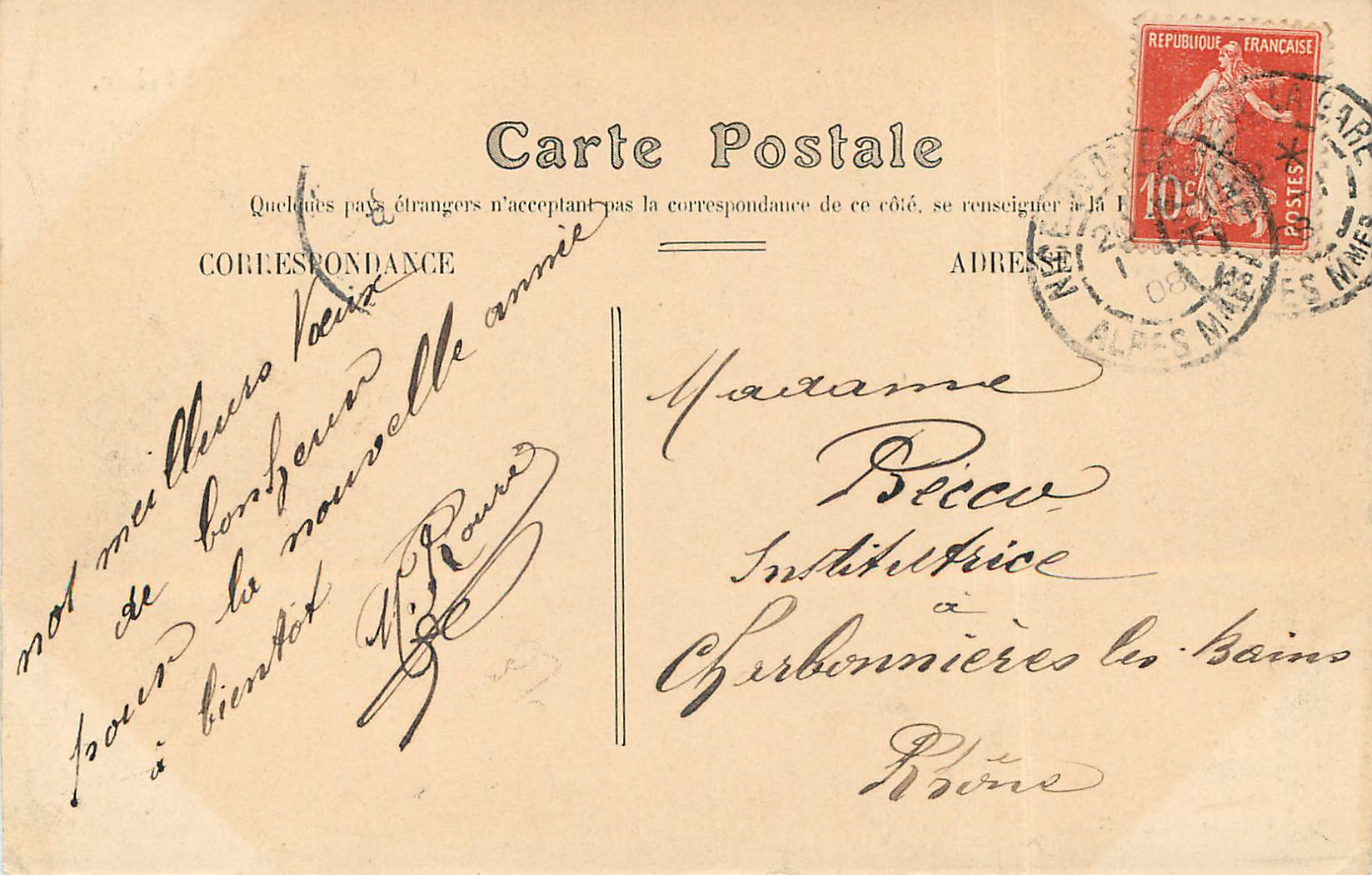 CPA Nice Cascade du Jardin Public — Verso