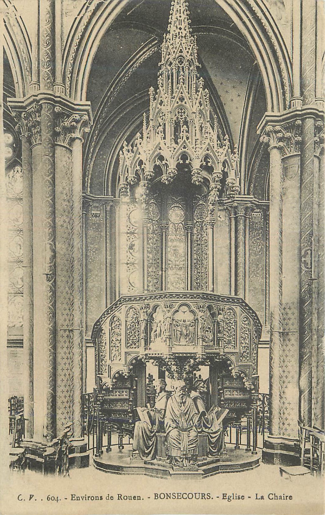 CPA Bonsecours Eglise La Chaire Environs de Rouen