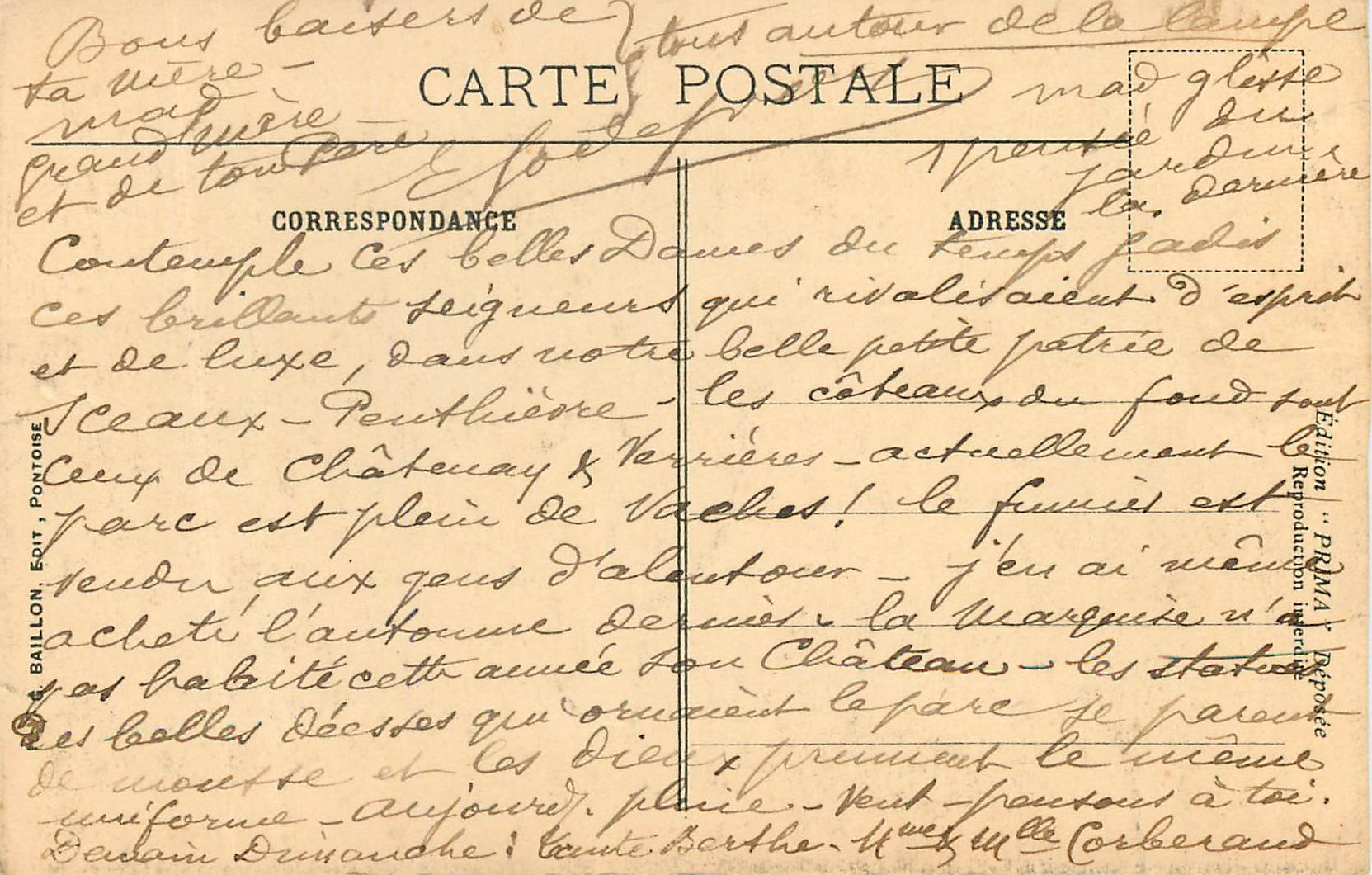 Le Château de Sceaux — d'après Rouaugue frères — L'ISLE DE FRANCE — Reverso