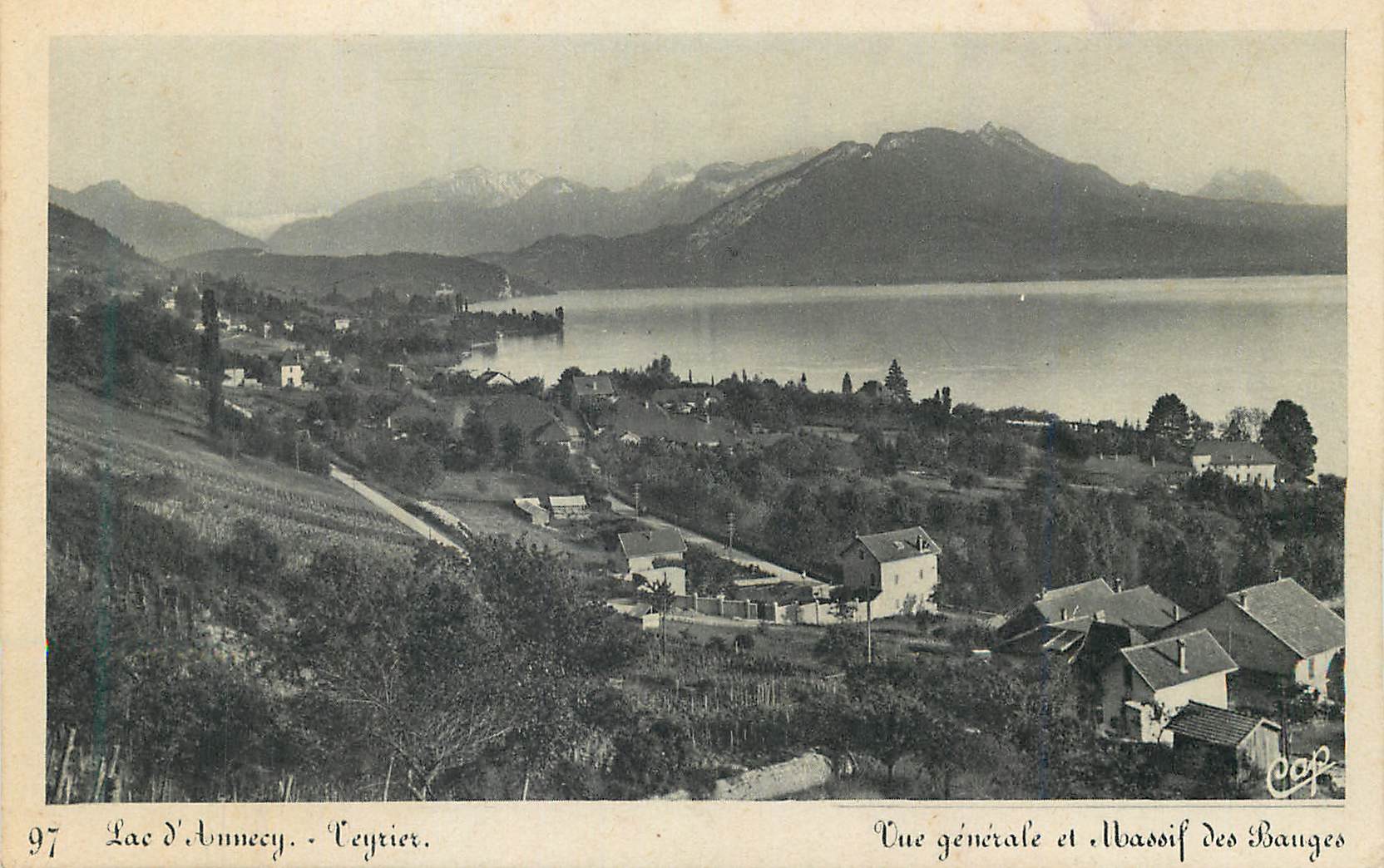 Lac d'Annecy - Veyrier — Vue générale et Massif des Bauges — Cie des Arts Photomécaniques, Strasbourg-Schiltigheim