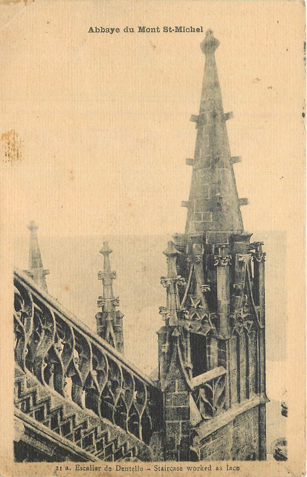 CPA Abbaye du Mont St Michel Escalier de dentelle 