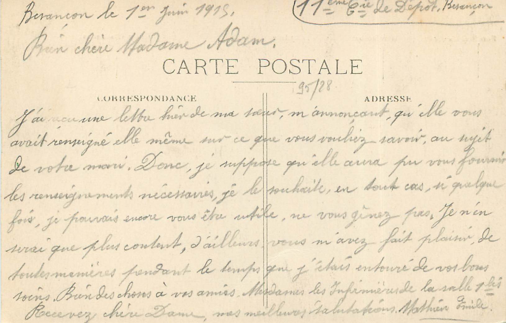 CPA Besancon Vue generale a vol d'oiseau — Rückseite