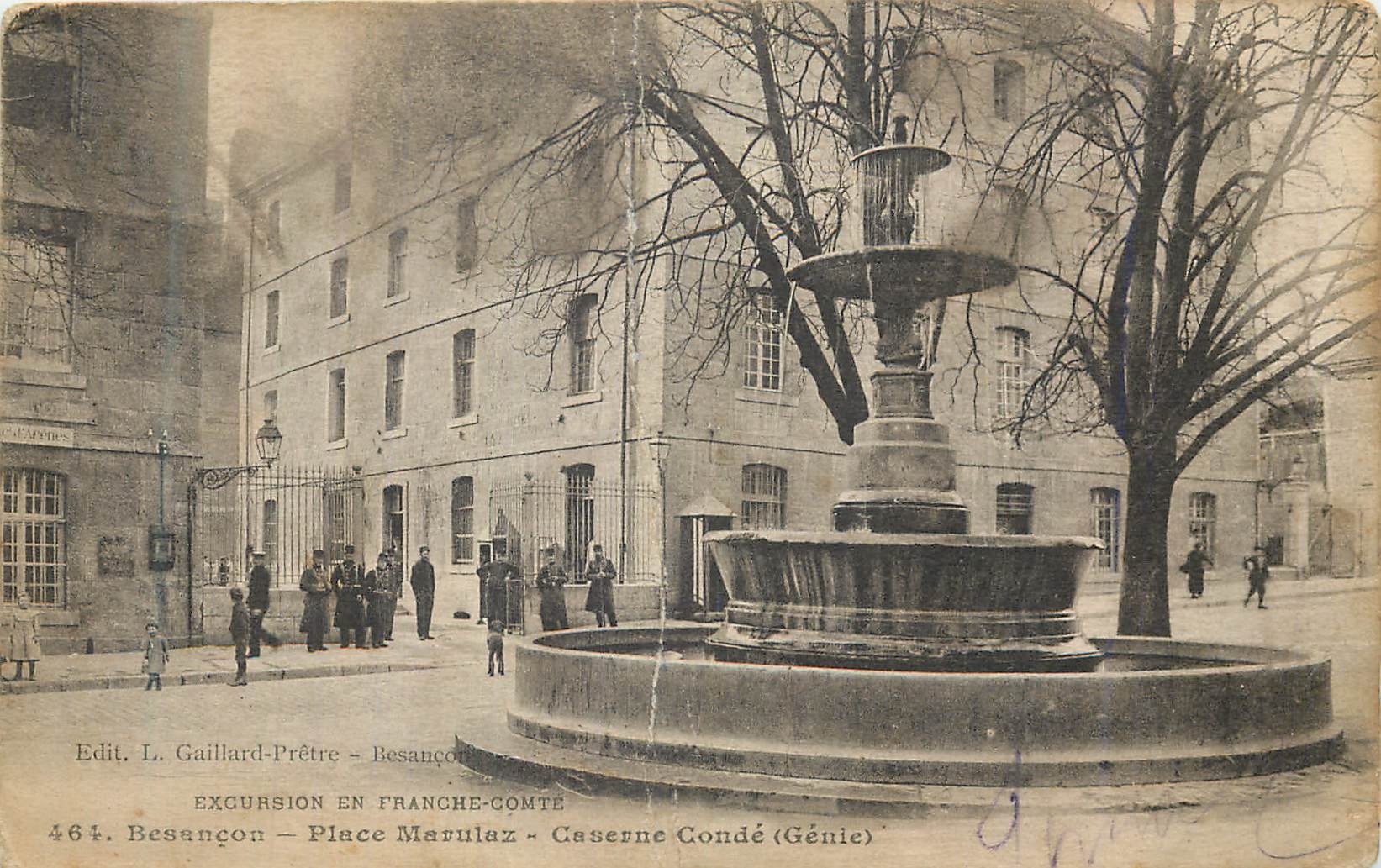 Antike Ansichtskarte Besançon Place Mavulaz Kasernen Conde (Genie) Militaria
